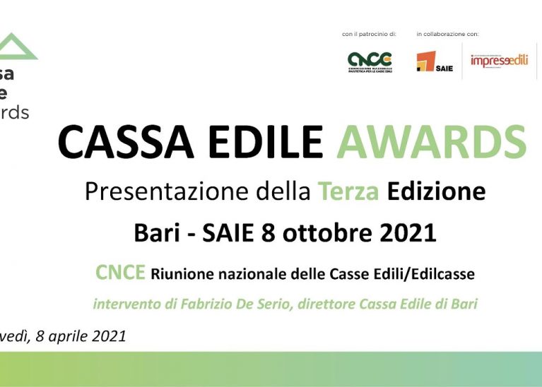 Cassa Edile Awards 2021 – Al Saie di Bari le premiazioni